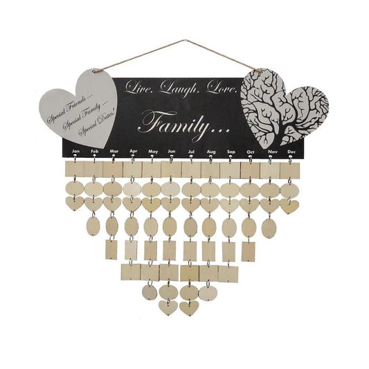 Family Birthday Board DIY Wooden Reminder Calendar For Home