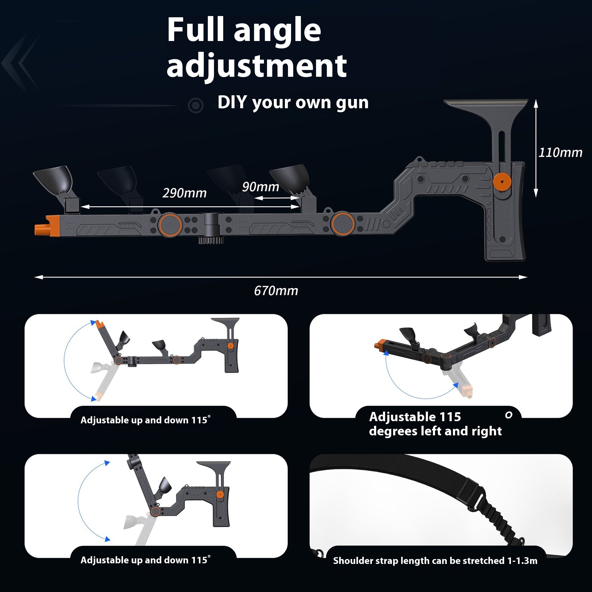 Gun Mount Submachine Gun VR Physical Auxiliary Accessories
