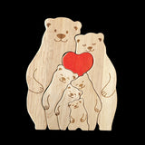 Wooden Mother-and-child Bear Doll Warm Family Zigsaw Puzzle Set Solid Wood